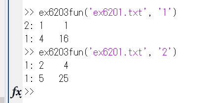 ex6203fun: running a function version of ex6203.m